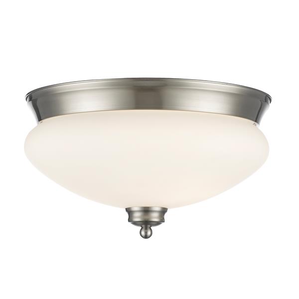 Z-Lite Amon 2 Light Brushed Nickel Flush Mount Light