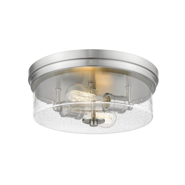 Z-Lite Bohin Brushed Nickel 2 Light Flushed Mount Light