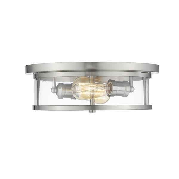 Z-Lite Savannah Brushed Nickel 2-Light Flush Mount Light