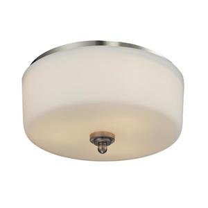 Z-Lite Cardinal 13-in Brushed Nickel 3-Light Flush Mount Light