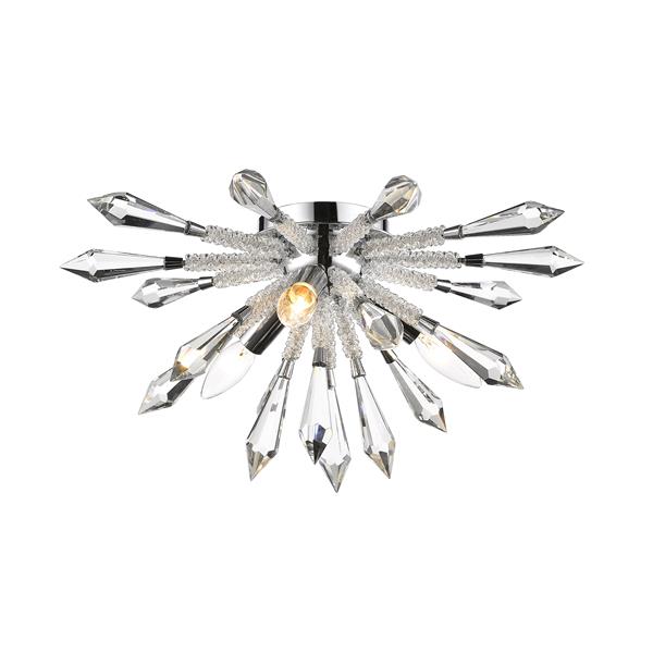 Z-Lite Soleia 3-Light Flush Mount Light - Chrome