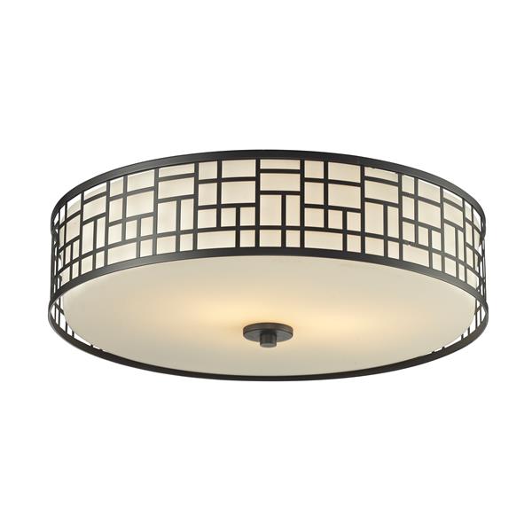 Z-Lite Elea 20.5-in Bronze 3-Light Flush Mount Light