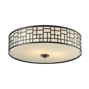 Z-Lite Elea 20.5-in Bronze 3-Light Flush Mount Light