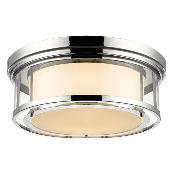 Z-Lite Luna 21.25-in Chrome 4-Light Flush Mount Light