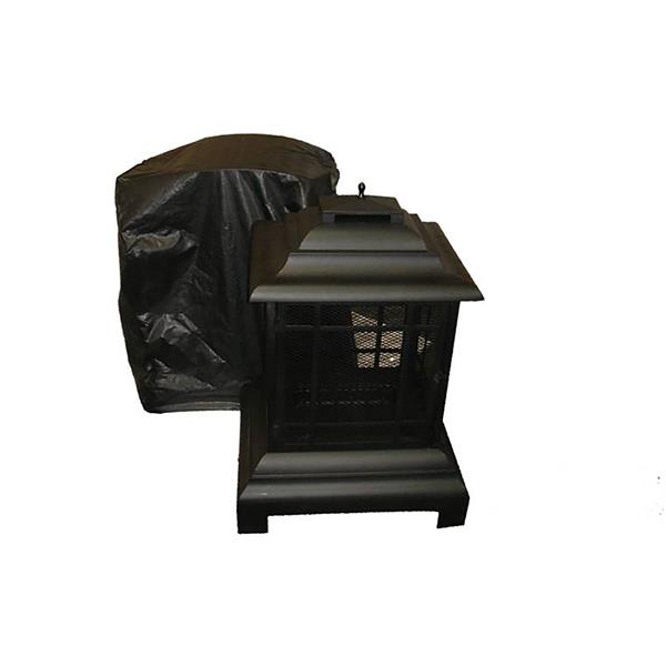 Paramount Black Vinyl 32-in x 43-in Patio Fireplace Cover