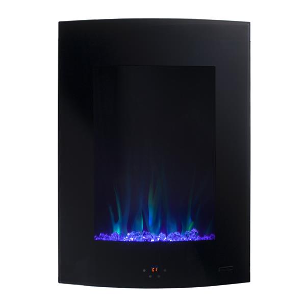 Paramount Vertical Curved Electric Fireplace, 27-in, Balck