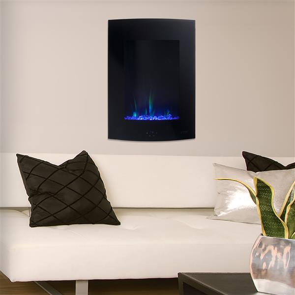 Paramount Vertical Curved Electric Fireplace, 27-in, Balck