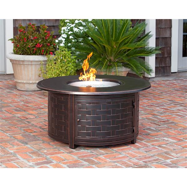 Paramount Propane 47 25 In Bronze, Lp Gas Outdoor Fire Pit With Aluminum Mantel