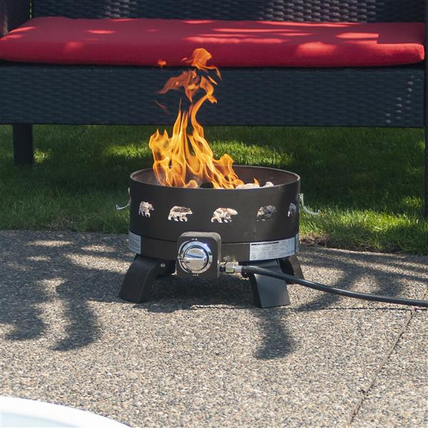 Black Propane Fire Pit Bbq 211 Gbk, Best Outdoor Propane Fire Pit For Heat