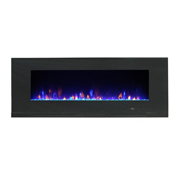 Paramount Mirage Wall Mount Black Electric Fireplace 2 Heat Settings 20.08-in x 50-in