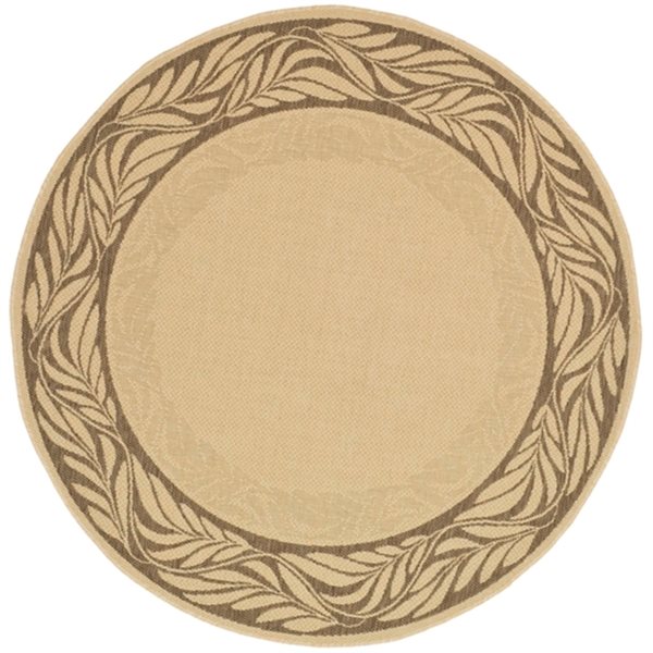 Safavieh Courtyard 6.7-ft x 6.7-ft Round Beige Indoor/Outdoor Area Rug