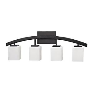 Russell Lighting Crafton Vanity Light - 4 Lights - 30-in - Black