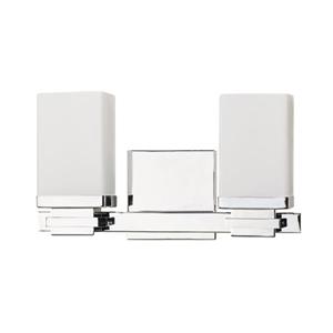 Russell Lighting 2-Light Wall-Mounted Light - 12-in - Chrome
