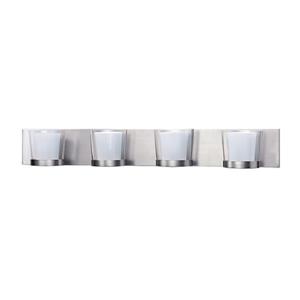 Applique murale vanité, 4 lumières, 33,5", chrome brossé