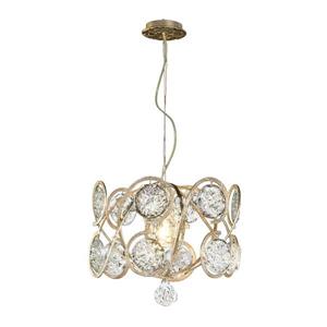 Classic Lighting Celeste 18-in Silver Frost Glam Clear Glass Drum Pendant