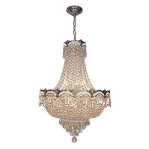 Classic Lighting Regency II 36-in Chrome with Black Patina Crystalique Smoke 8-Light Traditional Crystal Empire Chandelier