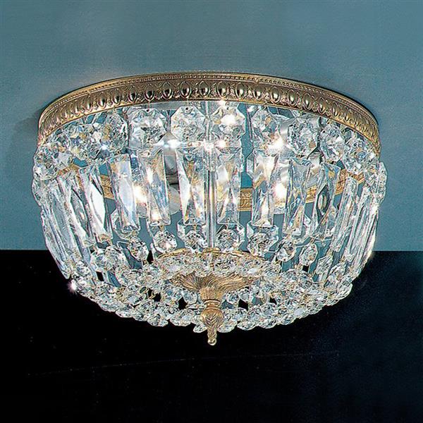Classic Lighting Crystal Baskets 12-in W Olde World Bronze Italian Crystal Flush Mount Light