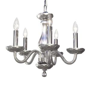 Classic Lighting Monaco Collection 36-in Silver 5-Light Transitional Crystal Candle Chandelier