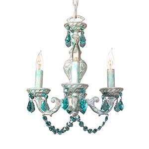 Classic Lighting Gabrielle 36-in Green over Antique White 4-Light Traditional Crystal Candle Chandelier
