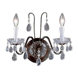 Classic Lighting Daniele 13-in W 2-Light English bronze Crystal Arm Wall Sconce