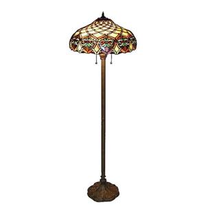 Warehouse of Tiffany 60-in Bronze Ariel Floor Lamp with Glass Shade