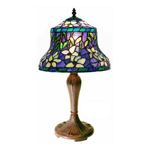 Sunflower 20-in with Bronze Base and Purple Glass Shade Table Lamp