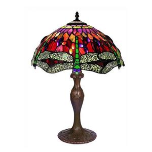 Warehouse of Tiffany 24-in with Bronze Base and Multi Coloured Shade Table Lamp