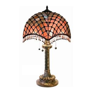 Warehouse of Tiffany 26-in with Bronze Base and Multi Coloured Shade Table Lamp