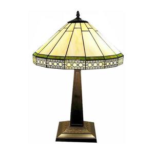 Roman 24-in with Bronze Base and Off White Glass Shade Table Lamp