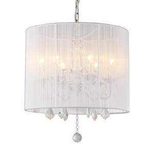 Warehouse of Tiffany 6-Light Chrome Transitional Drum Chandelier