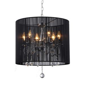 Warehouse of Tiffany 6-Light Chrome Transitional Drum Chandelier