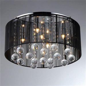 Warehouse of Tiffany Crystal 20-in W Chrome Crystal Accent Flush Mount Light