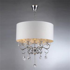 Warehouse of Tiffany Transitional Shaded 22-in Silver 6-Light Chandelier