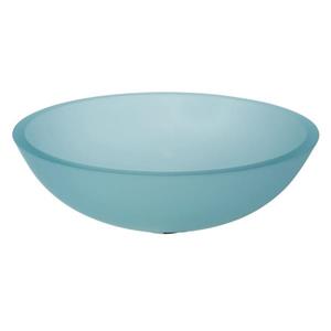 WS Bath Collections Linea Frosted Glass Round Vessel Bathroom Sink