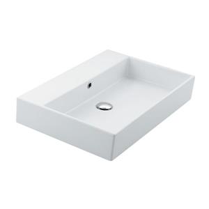 WS Bath Collections Ceramica I White Wall-Mount Rectangular Bathroom Sink with Overflow