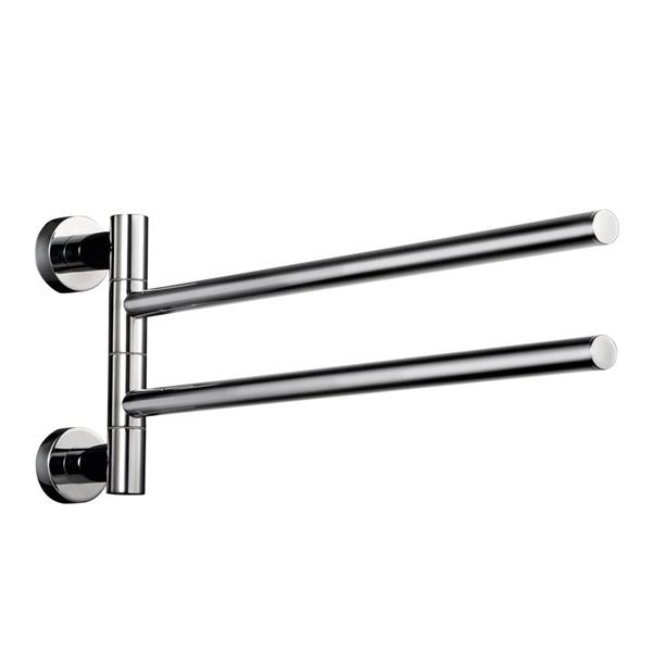 WS Bath Collections Baketo 10-in Polished Chrome Double Towel Bar