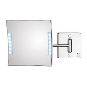 WS Bath Collections Mirror Pure III 7.9-in Chrome Magnifying Wall-Mounted Vanity Mirror with Light