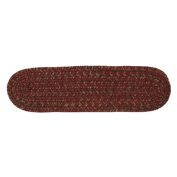 Colonial Mills Hawyard 8-in x 28-in Red Berry Oval Stair Tread Mat - 13/pack