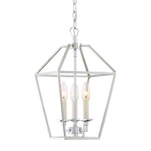 Quoizel Aviary 9-in Century Silver Leaf Traditional Cage Style 3-Light Pendant Lighting