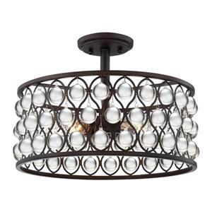 Quoizel Alexandria 3-Light Bronze 16-in x 16-in x 11-in Semi-Flush Mount