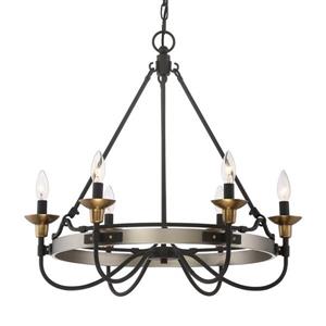 Quoizel Castle Hill 6-Light Polished Chrome Transitional Etched Glass Candle Chandelier