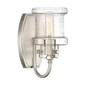Quoizel Danbury 5-in x 9-in Brushed Nickel 1-Light Cylinder Vanity Light