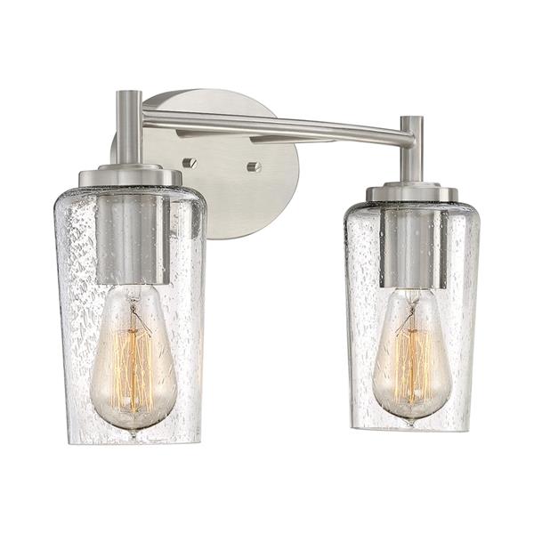 Quoizel Edison 16 In X 10 In Brushed Nickel 2 Light Cylinder Vanity Light Eds8602bn Rona