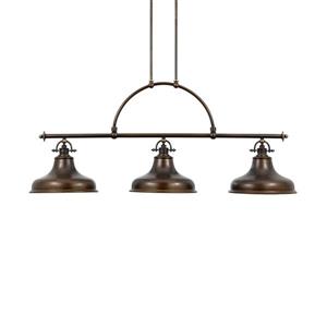 Quoizel Emery 13-in W 3-Light Palladian Bronze Vintage Kitchen Island Light with Metal Shade
