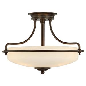 Quoizel Griffin 3-Light Bronze 17-in x 17-in x 12-in Semi-Flush Mount