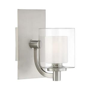 Quoizel Kolt 5-in x 9-in Brushed Nickel 1-Light Cylinder LED Vanity Light