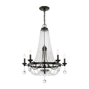 Quoizel Livery 5-Light Vintage Gold Traditional Empire Chandelier