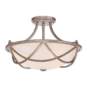 Quoizel Milbank 2-Light Antique Gold 16-in x 16-in x 11-in Semi-Flush Mount
