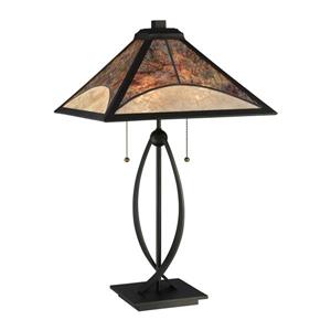 Quoizel Theory 11-in Vintage Bronze Table Lamp with Mica Shade (Set of 4)