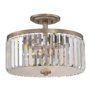 Quoizel Mirage 3-Light Antique Gold 15-in x 15-in x 11-in Semi-Flush Mount